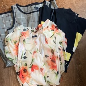 Size 10 Tommy Hifiger dress lot! One floral, one color block and one gray plaid